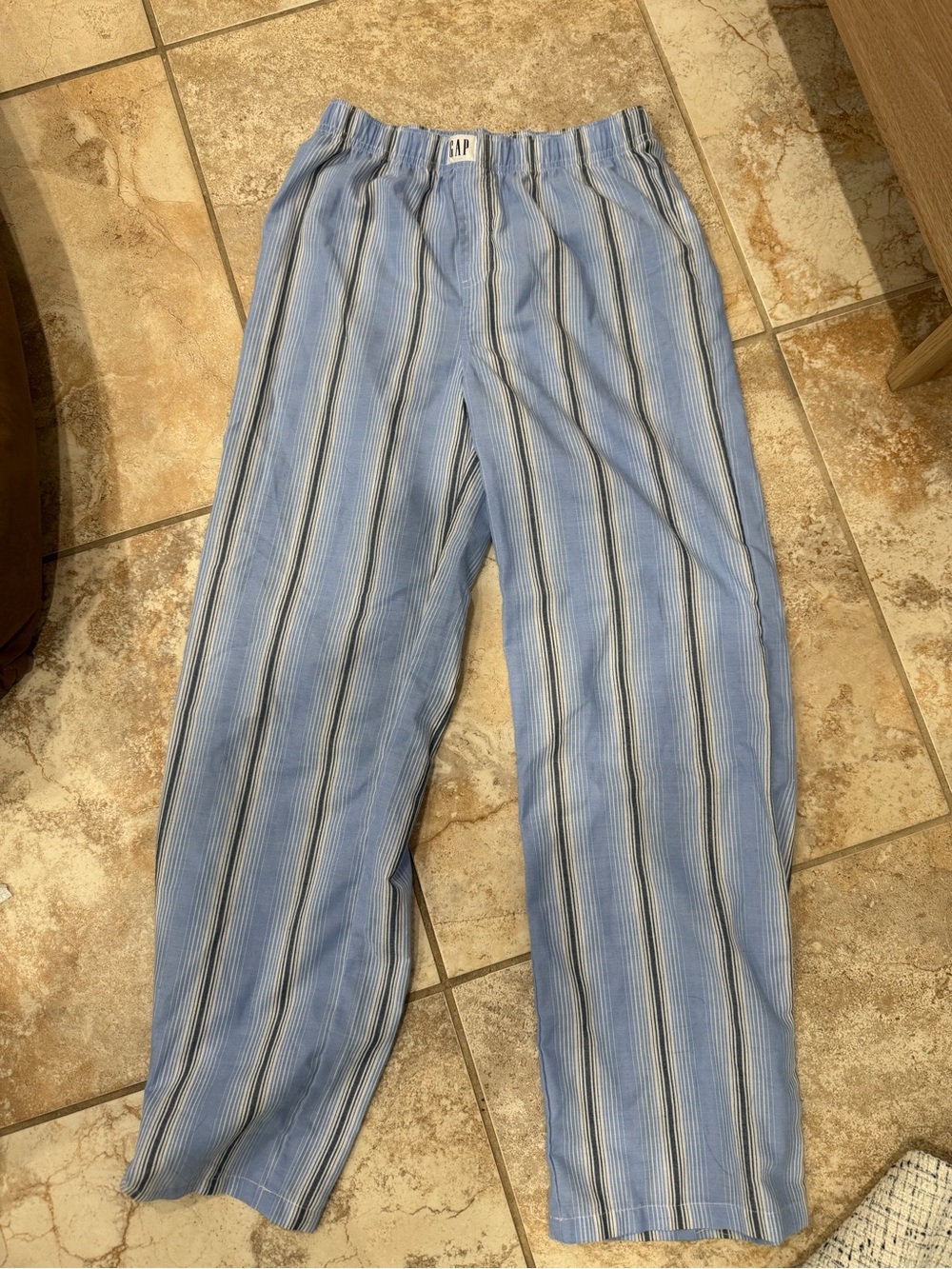 GAP Blue and White Vertical Stripe Men's Chinos